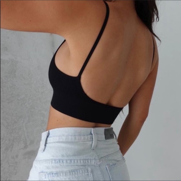 Low Back Bralet Bralette Bra Crop Top White XL - Picture 2 of 7